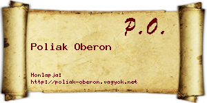 Poliak Oberon névjegykártya